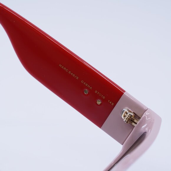 Marc Jacobs MARC 646/S 0C48 HA Sunglasses Pink/Red Square Frame, Brown Lenses - Picture 6 of 10